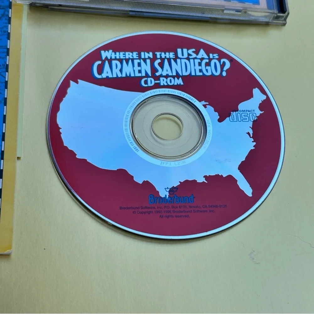 2 CD-Roms Where in the World USA Carmen Sandiego Broderbund